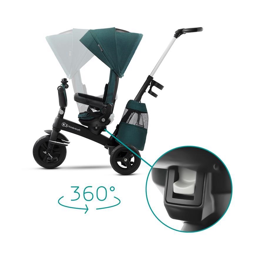 KINDERKRAFT - Dječji tricikl 5u1 EASYTWIST zelena/crna