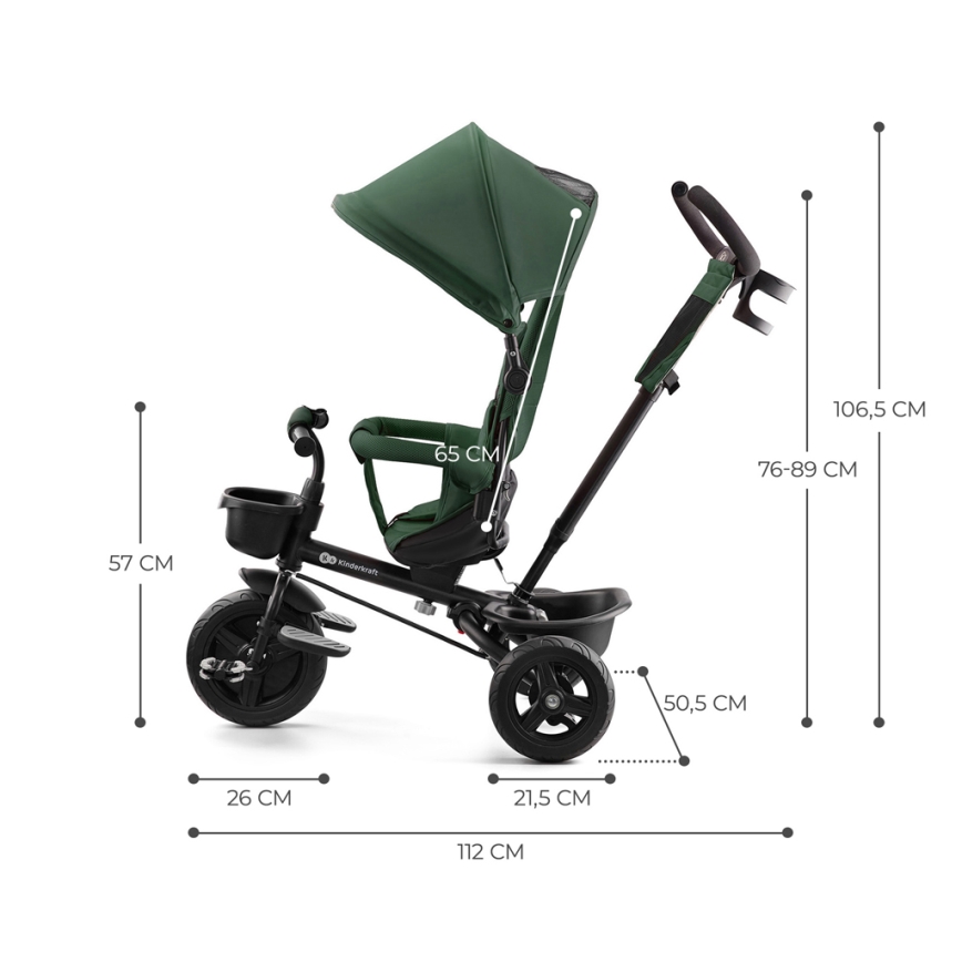 KINDERKRAFT - Dječji tricikl AVEO zelena