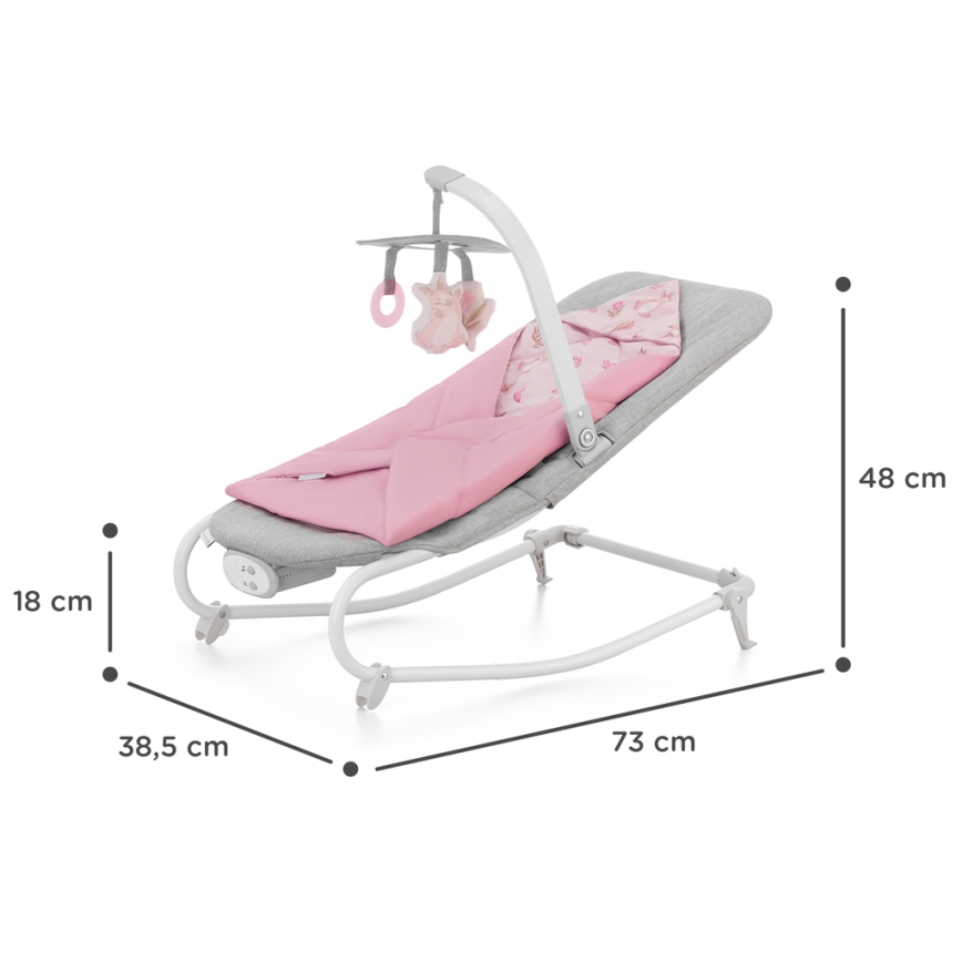 KINDERKRAFT - Dječje vibrirajuće ljuljačka s melodijom FELIO 2 ružičasta