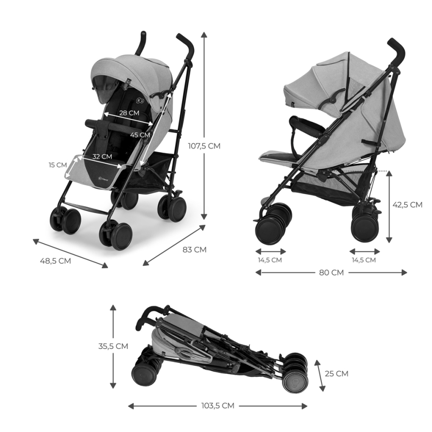 KINDERKRAFT - Golf kolica SIESTA Ash grey