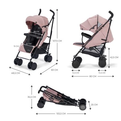 KINDERKRAFT - Golf kolica SIESTA Pink princess