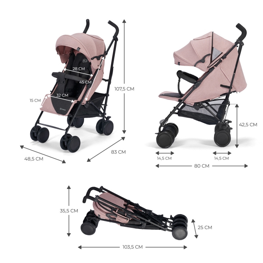 KINDERKRAFT - Golf kolica SIESTA Pink princess