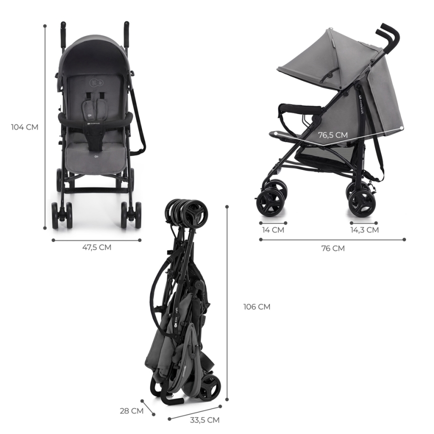KINDERKRAFT - Golf kolica TIK Stone grey