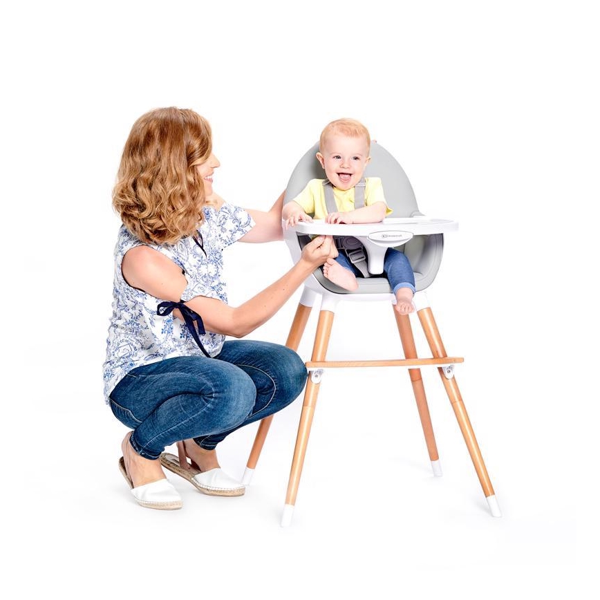 KINDERKRAFT - Hranilica FINI siva/bijela