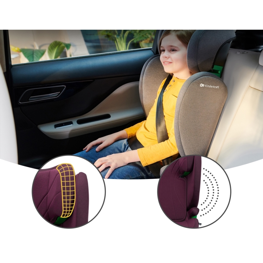 KINDERKRAFT - Autosjedalica JUNIOR FIX 2 (100-150 cm) Cherry pearl