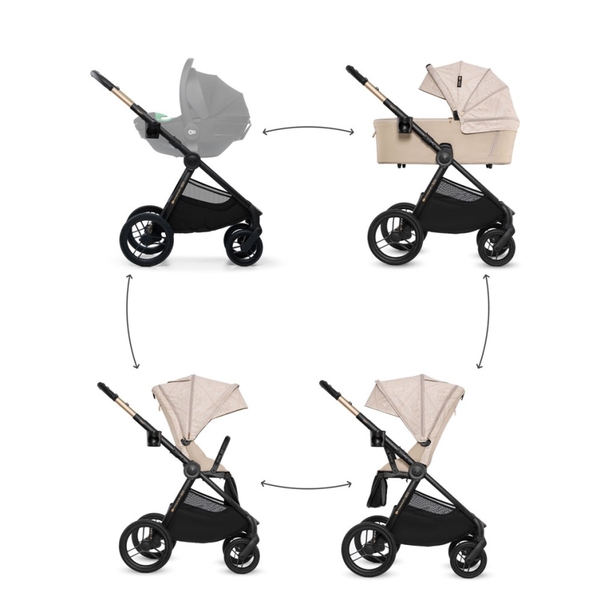 KINDERKRAFT - Kombinirana dječja kolica 2u1 NEA 2 Dune Whisper Bizuu
