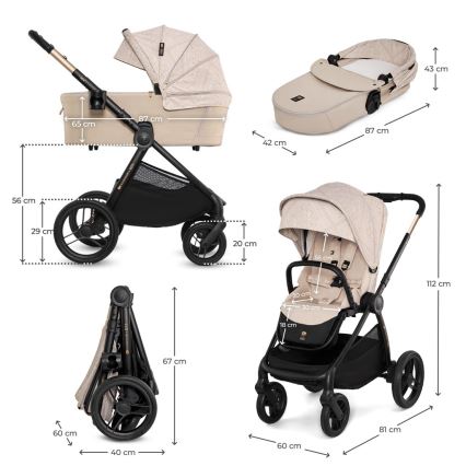KINDERKRAFT - Kombinirana dječja kolica 2u1 NEA 2 Dune Whisper Bizuu