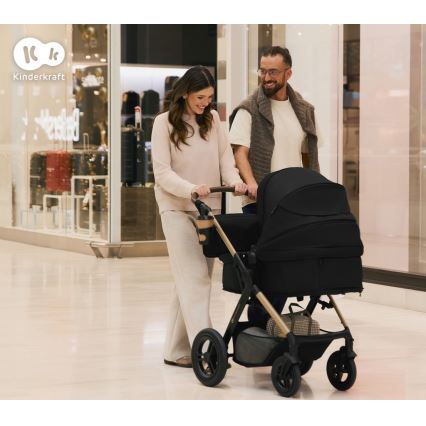 KINDERKRAFT - Kombinirana dječja kolica 3u1 MOOV 2 XL Air Black