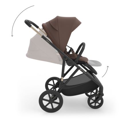 KINDERKRAFT - Kombinirana dječja kolica 3u1 PRIME 3 Velvet Mocca
