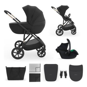KINDERKRAFT - Kombinirana dječja kolica 3u1 PRIME 3 Venezian Crna