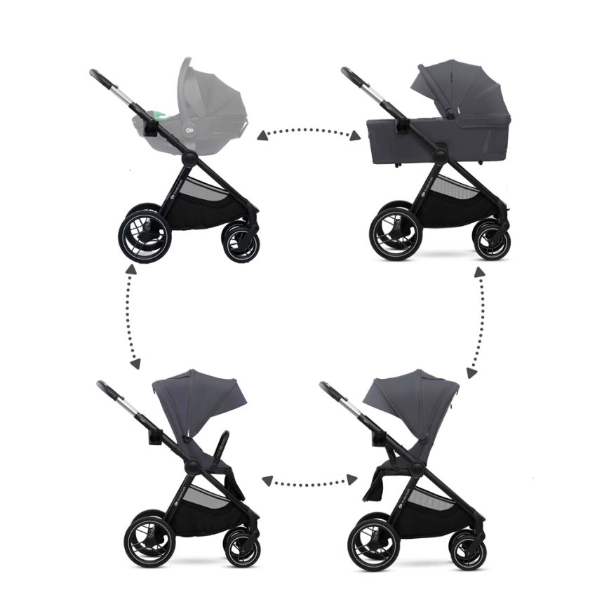 KINDERKRAFT - Kombinirana kolica 2u1 NEA 2 Dark grey