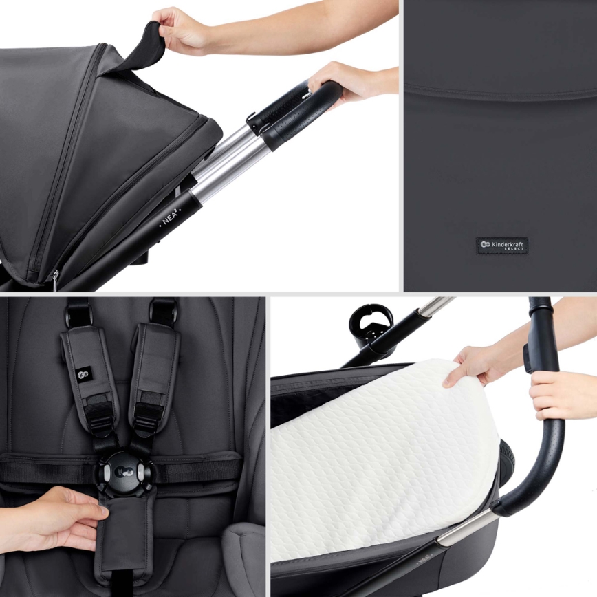 KINDERKRAFT - Kombinirana kolica 2u1 NEA 2 Dark grey