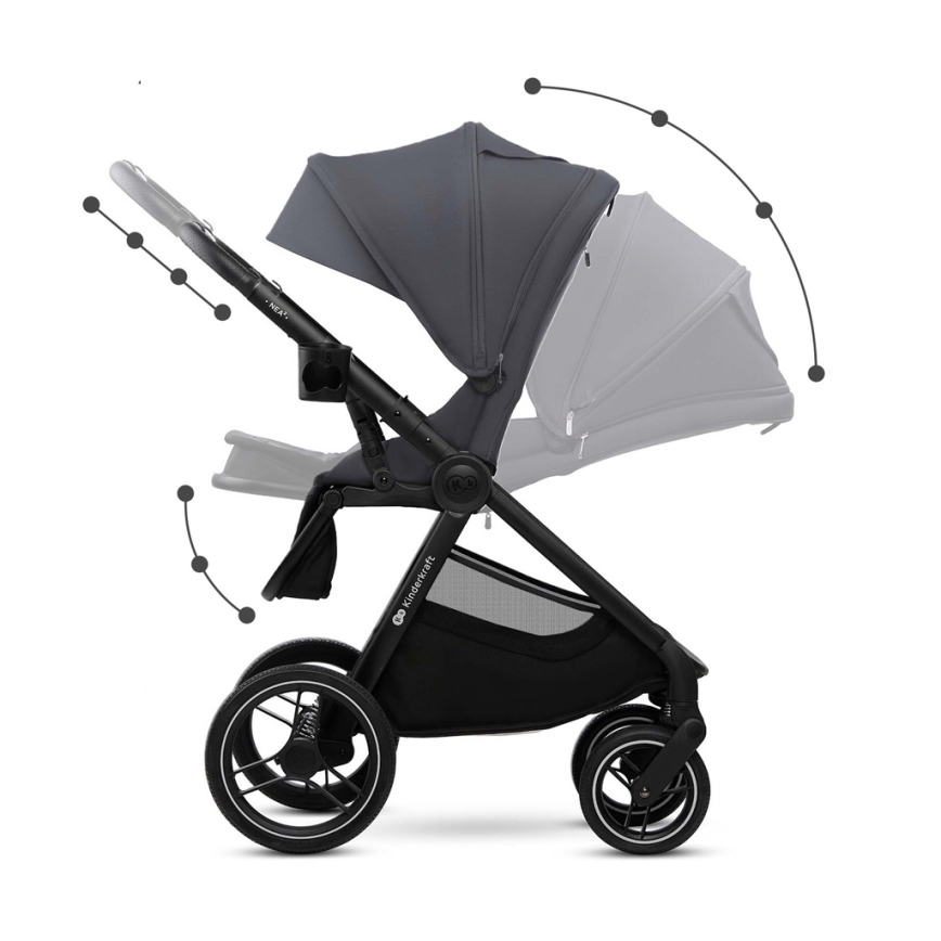 KINDERKRAFT - Kombinirana kolica 2u1 NEA 2 Dark grey
