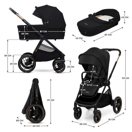 KINDERKRAFT - Kombinirana kolica 2u1 NEA 2 Midnight black