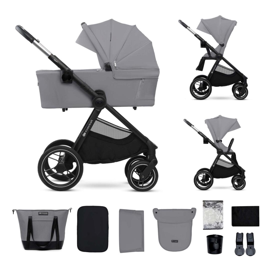 KINDERKRAFT - Kombinirana kolica 2u1 NEA 2 Platinum grey