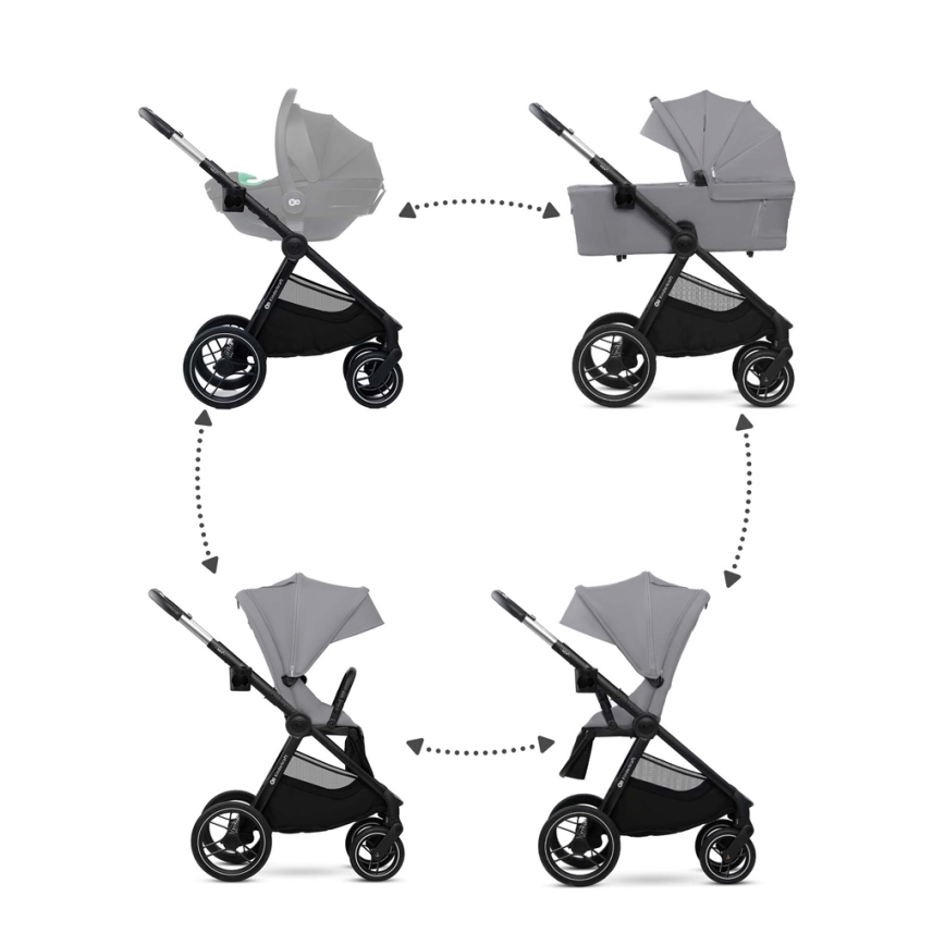 KINDERKRAFT - Kombinirana kolica 2u1 NEA 2 Platinum grey