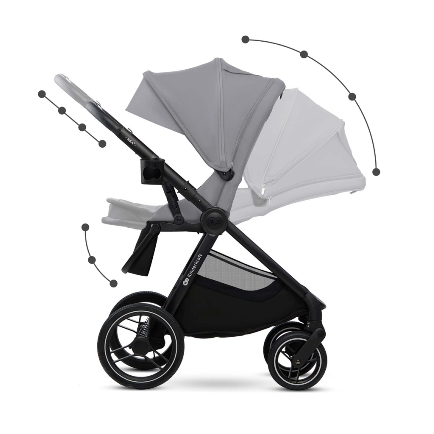 KINDERKRAFT - Kombinirana kolica 2u1 NEA 2 Platinum grey