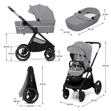 KINDERKRAFT - Kombinirana kolica 2u1 NEA 2 Platinum grey
