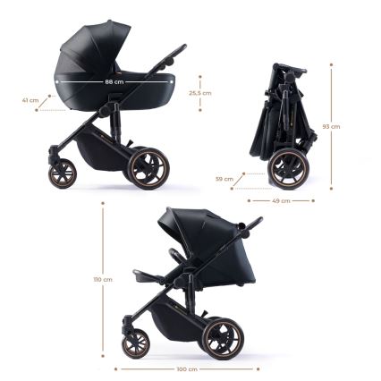 KINDERKRAFT - Kombinirana kolica 2u1 PRIME 2 crna