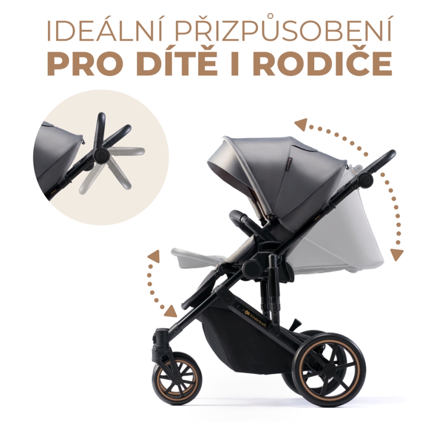KINDERKRAFT - Kombinirana kolica 2u1 PRIME 2 siva