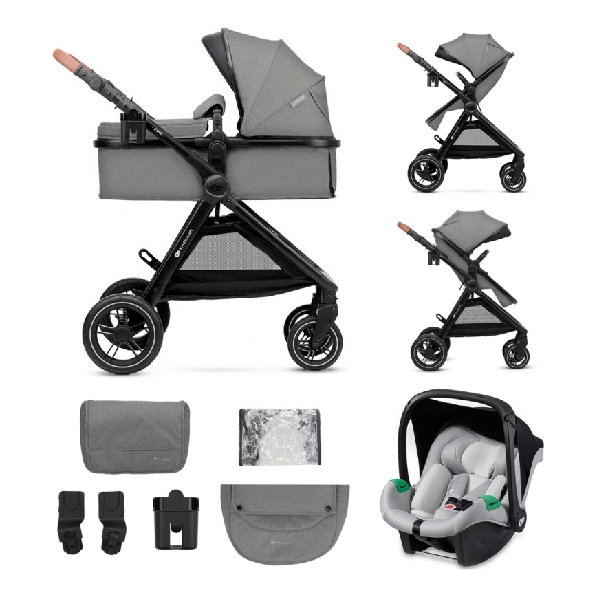 KINDERKRAFT - Kombinirana kolica 3u1 ESME Moonlight grey + autosjedalica MINK PRO