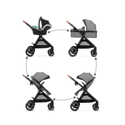KINDERKRAFT - Kombinirana kolica 3u1 ESME Moonlight grey + autosjedalica MINK PRO