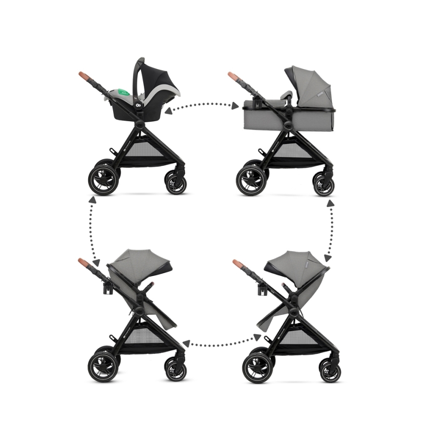 KINDERKRAFT - Kombinirana kolica 3u1 ESME Moonlight grey + autosjedalica MINK PRO