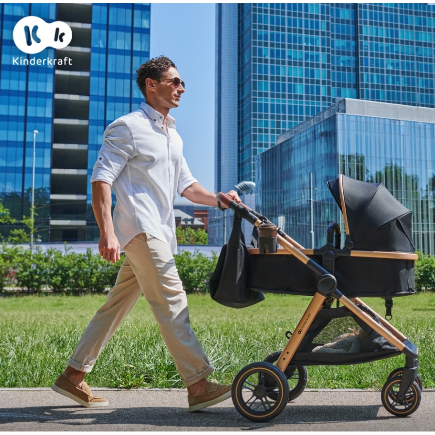 KINDERKRAFT - Kombinirana kolica 3u1 ESME Pure black + autosjedalica MINK PRO