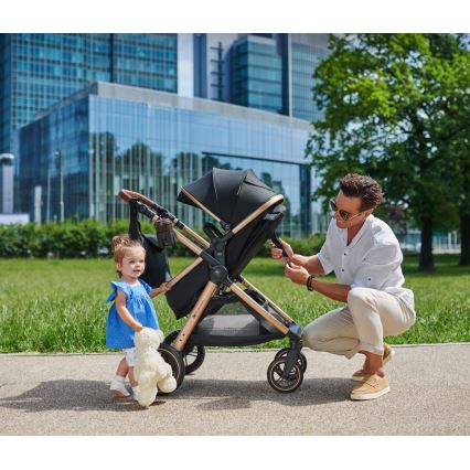 KINDERKRAFT - Kombinirana kolica 3u1 ESME Pure black + autosjedalica MINK PRO