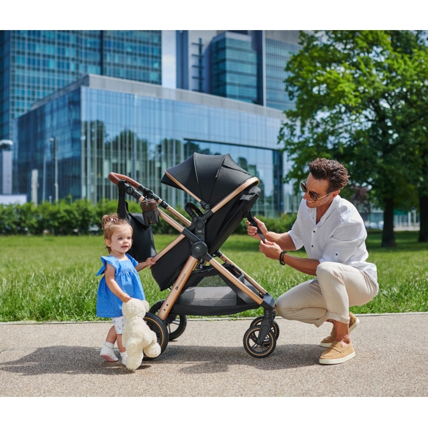 KINDERKRAFT - Kombinirana kolica 3u1 ESME Pure black + autosjedalica MINK PRO