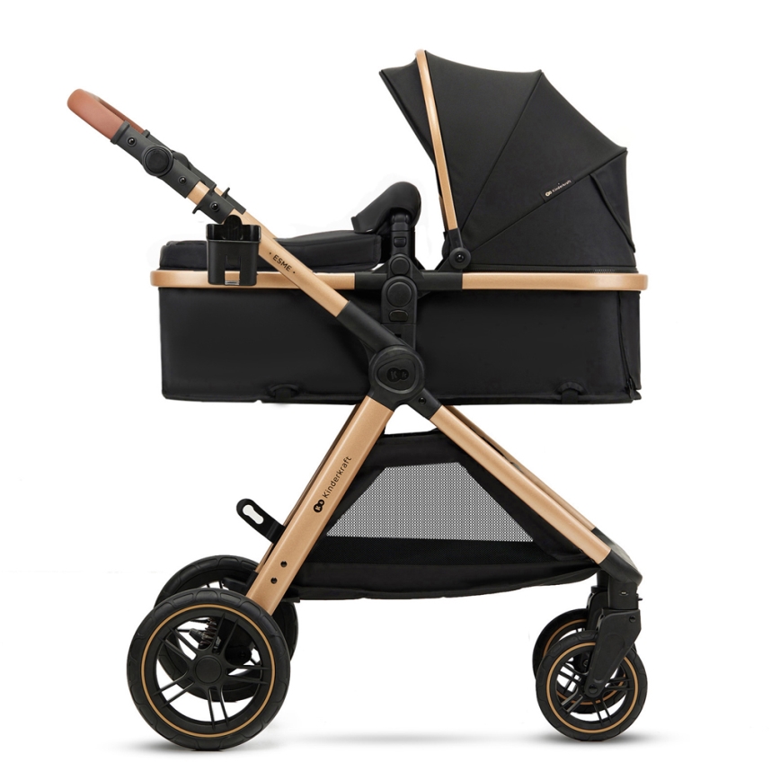 KINDERKRAFT - Kombinirana kolica 3u1 ESME Pure black + autosjedalica MINK PRO