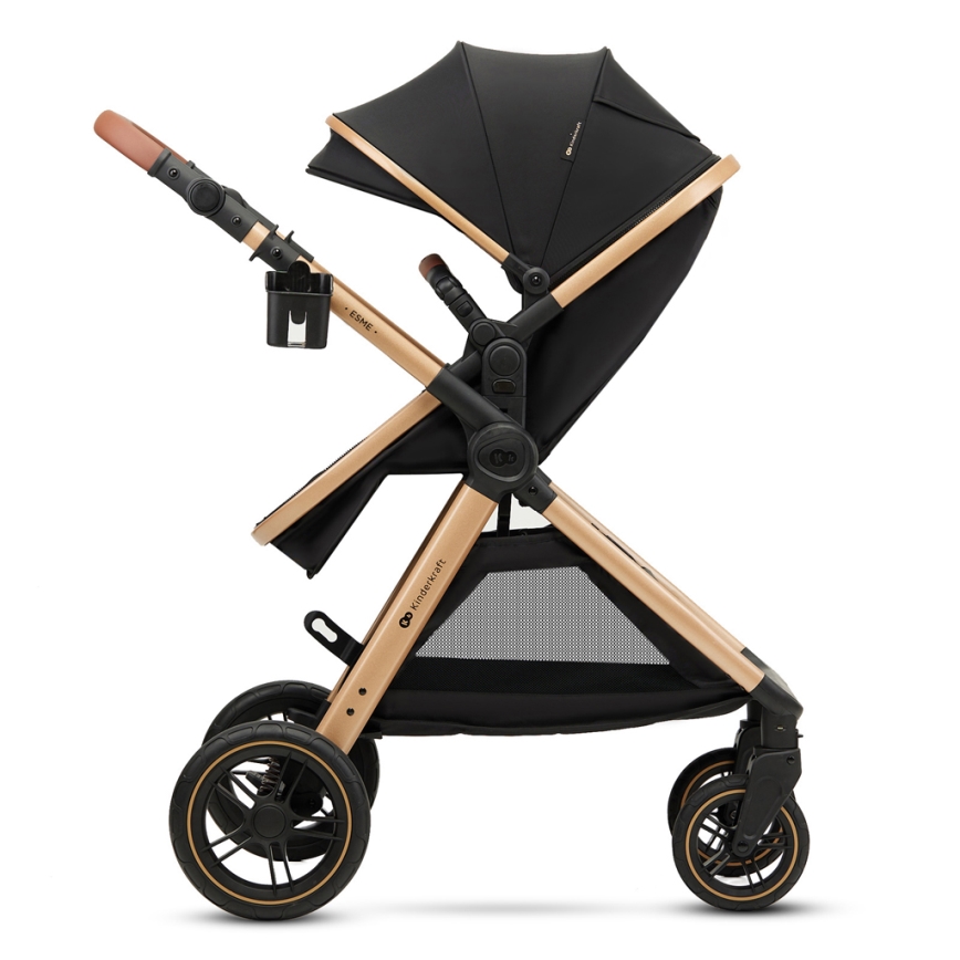 KINDERKRAFT - Kombinirana kolica 3u1 ESME Pure black + autosjedalica MINK PRO