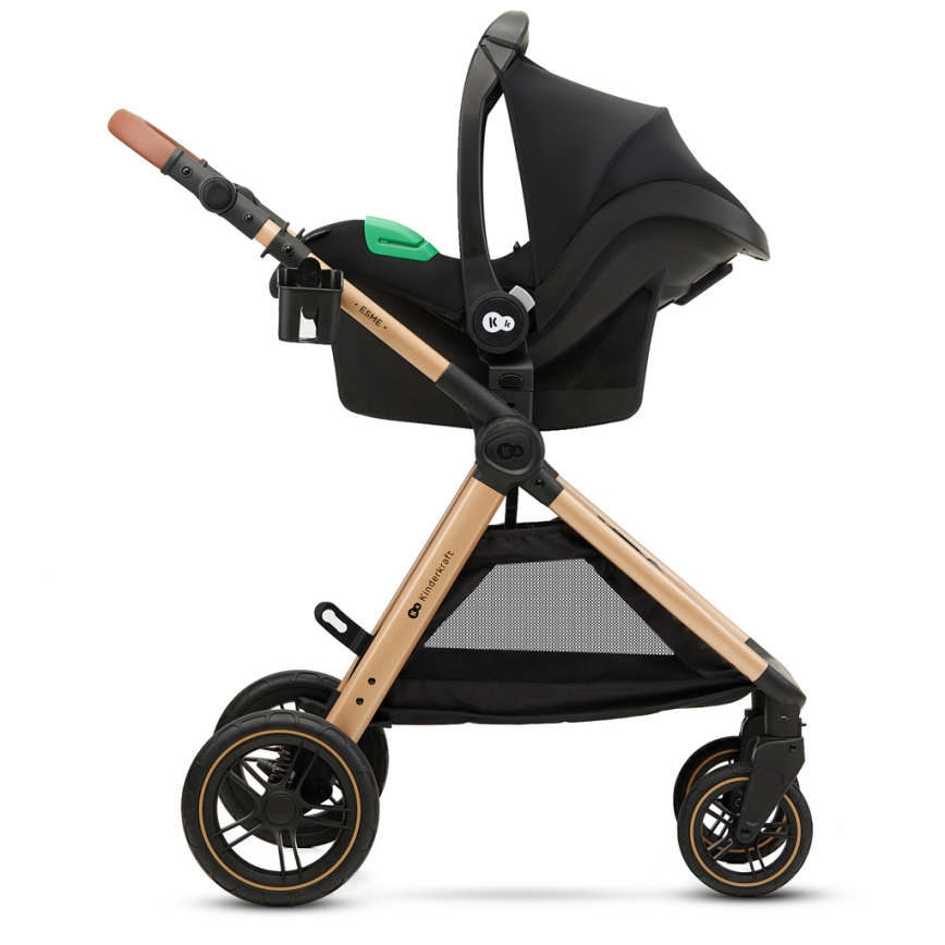 KINDERKRAFT - Kombinirana kolica 3u1 ESME Pure black + autosjedalica MINK PRO