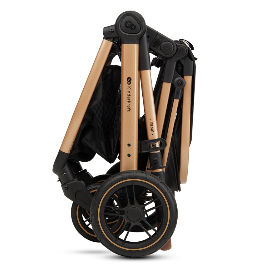 KINDERKRAFT - Kombinirana kolica 3u1 ESME Pure black + autosjedalica MINK PRO