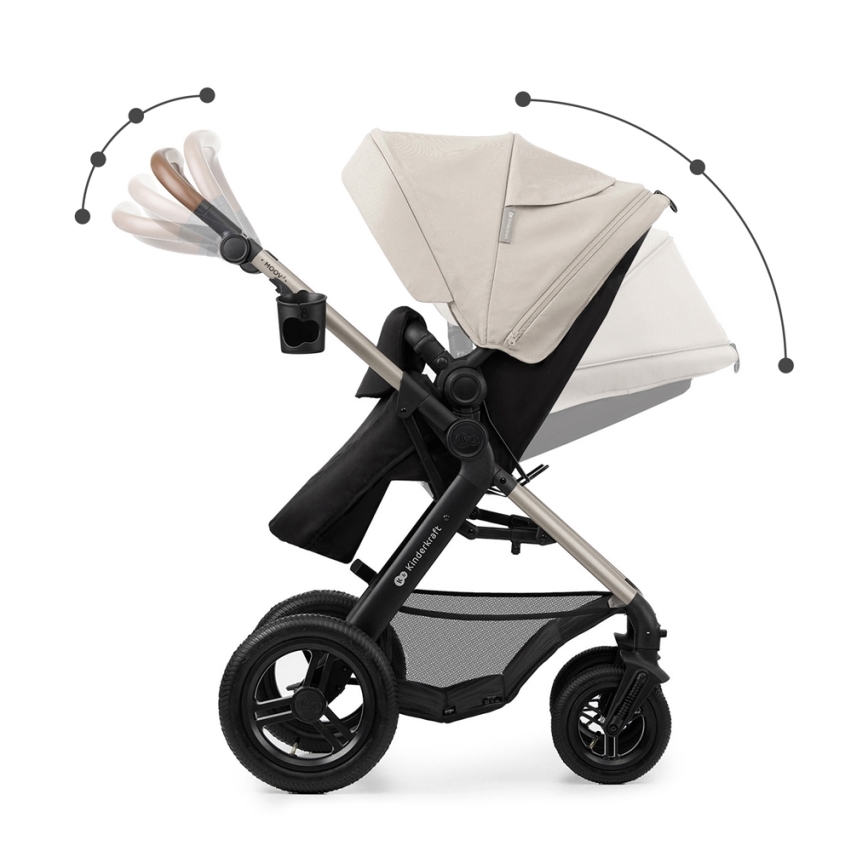 KINDERKRAFT - Kombinirana kolica 3u1 MOOV 2 AIR Moonlight grey + autosjedalica MINK PRO