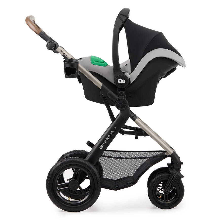 KINDERKRAFT - Kombinirana kolica 3u1 MOOV 2 AIR Moonlight grey + autosjedalica MINK PRO