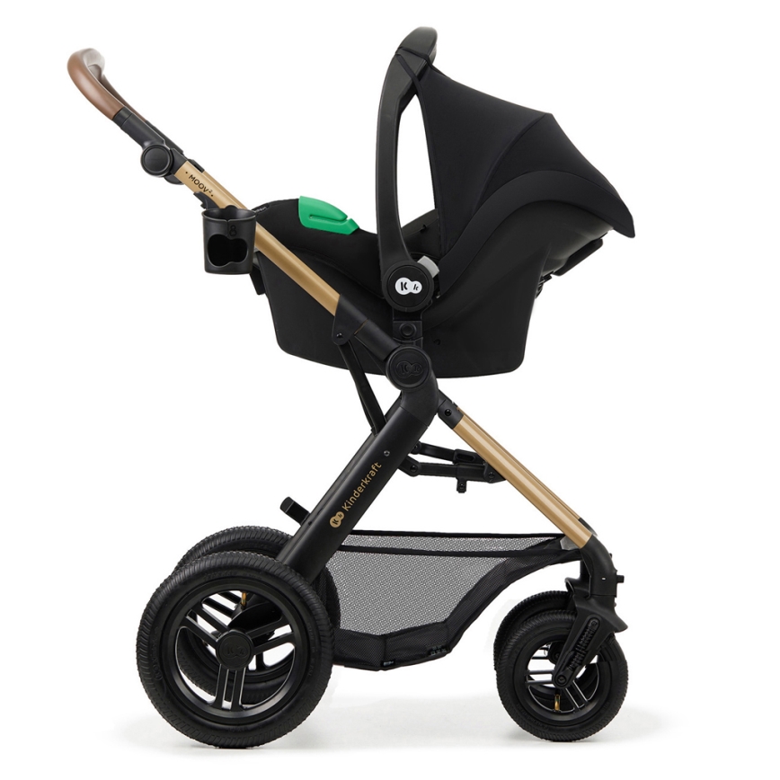 KINDERKRAFT - Kombinirana kolica 3u1 MOOV 2 AIR Pure black + autosjedalica MINK PRO