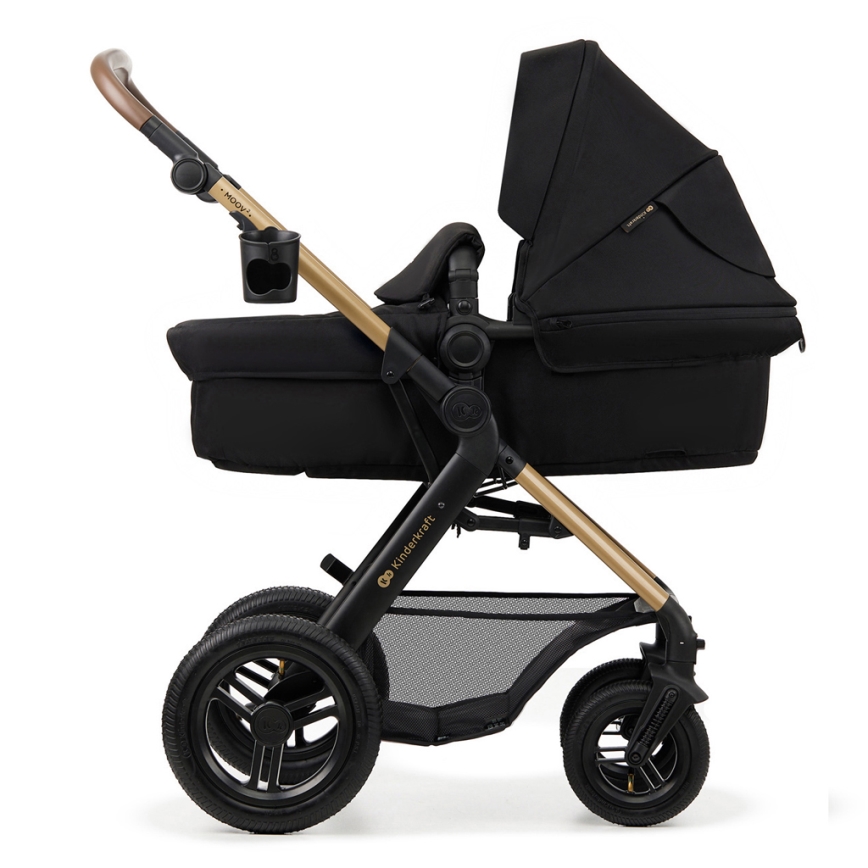 KINDERKRAFT - Kombinirana kolica 3u1 MOOV 2 AIR Pure black + autosjedalica MINK PRO