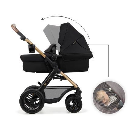 KINDERKRAFT - Kombinirana kolica 3u1 MOOV 2 AIR Pure black + autosjedalica MINK PRO