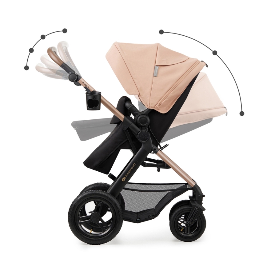 KINDERKRAFT - Kombinirana kolica 3u1 MOOV 2 AIR Sand beige + autosjedalica MINK PRO