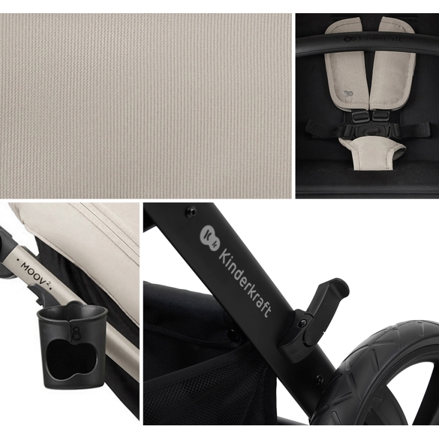 KINDERKRAFT - Kombinirana kolica 3u1 MOOV 2 Moonlight grey + autosjedalica MINK PRO