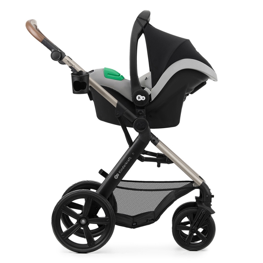 KINDERKRAFT - Kombinirana kolica 3u1 MOOV 2 Moonlight grey + autosjedalica MINK PRO
