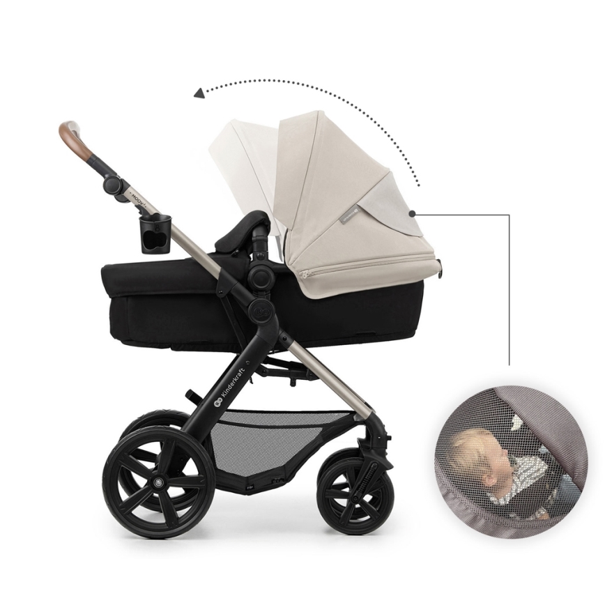 KINDERKRAFT - Kombinirana kolica 3u1 MOOV 2 Moonlight grey + autosjedalica MINK PRO