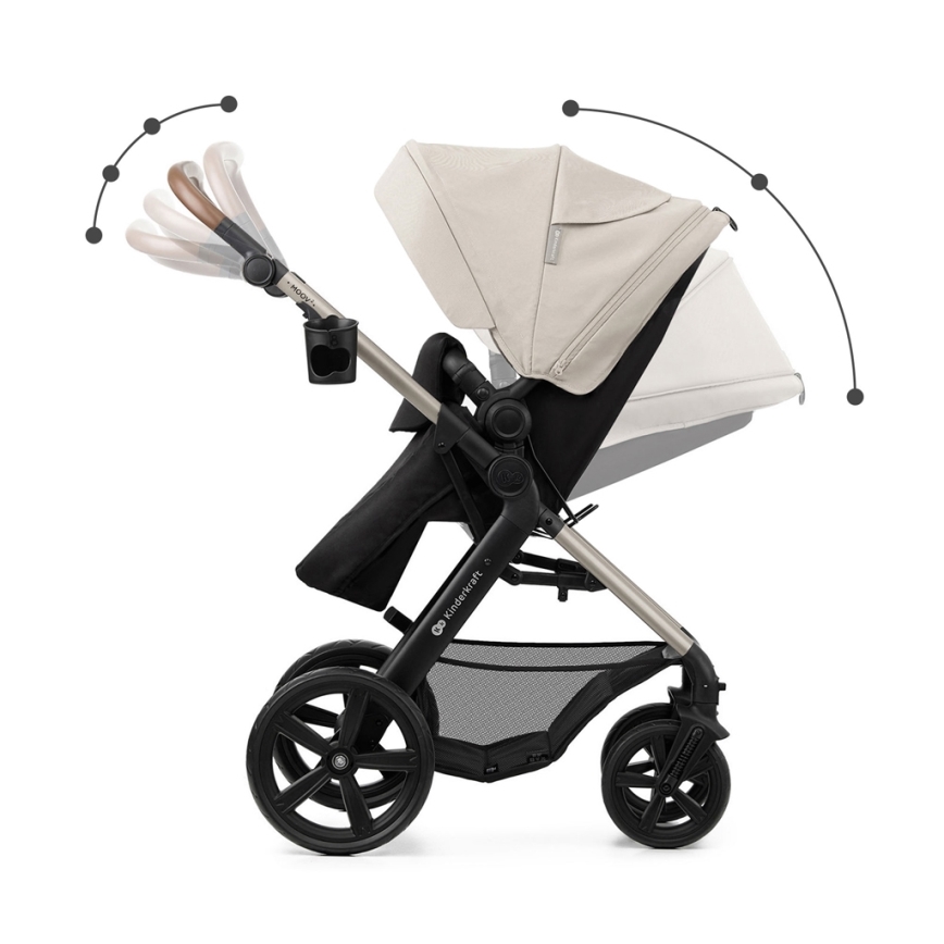 KINDERKRAFT - Kombinirana kolica 3u1 MOOV 2 Moonlight grey + autosjedalica MINK PRO