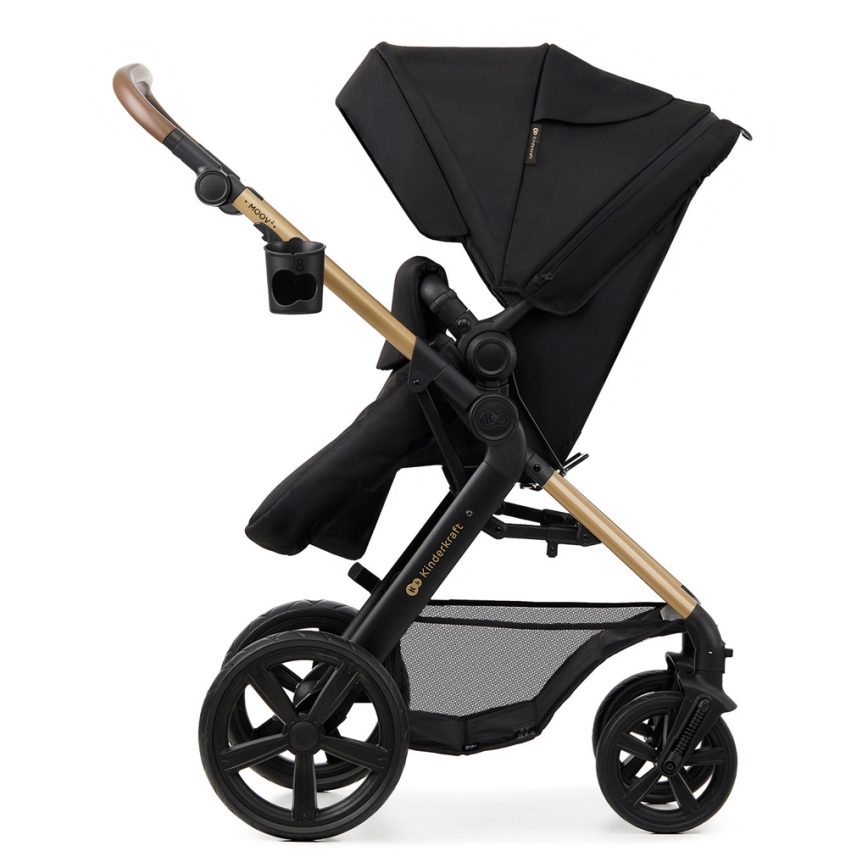 KINDERKRAFT - Kombinirana kolica 3u1 MOOV 2 Pure black + autosjedalica MINK PRO