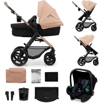 KINDERKRAFT - Kombinirana kolica 3u1 MOOV 2 Sand beige + autosjedalica MINK PRO