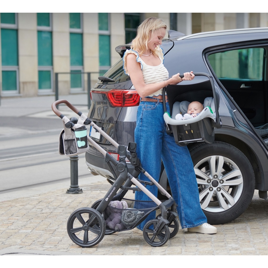KINDERKRAFT - Kombinirana kolica 3u1 MOOV 2 Sand beige + autosjedalica MINK PRO