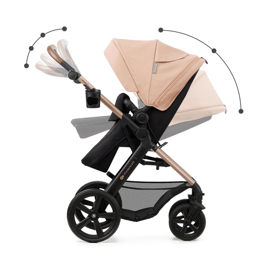 KINDERKRAFT - Kombinirana kolica 3u1 MOOV 2 Sand beige + autosjedalica MINK PRO