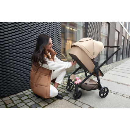 KINDERKRAFT - Kombinirana kolica 3u1 NEWLY Sand beige + autosjedalica MINK PRO