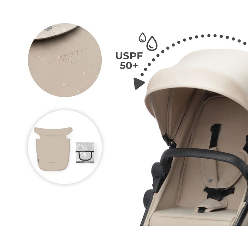 KINDERKRAFT - Kombinirana kolica 3u1 NEWLY Sand beige + autosjedalica MINK PRO